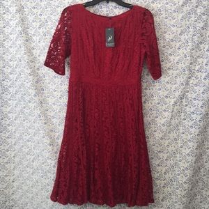 NWT Adrianna Papelli Nordstrom Red Lace Dress 💃